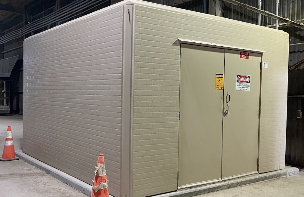 Fiberglass Electrical Building Protects From Dry Fertilizer Dust